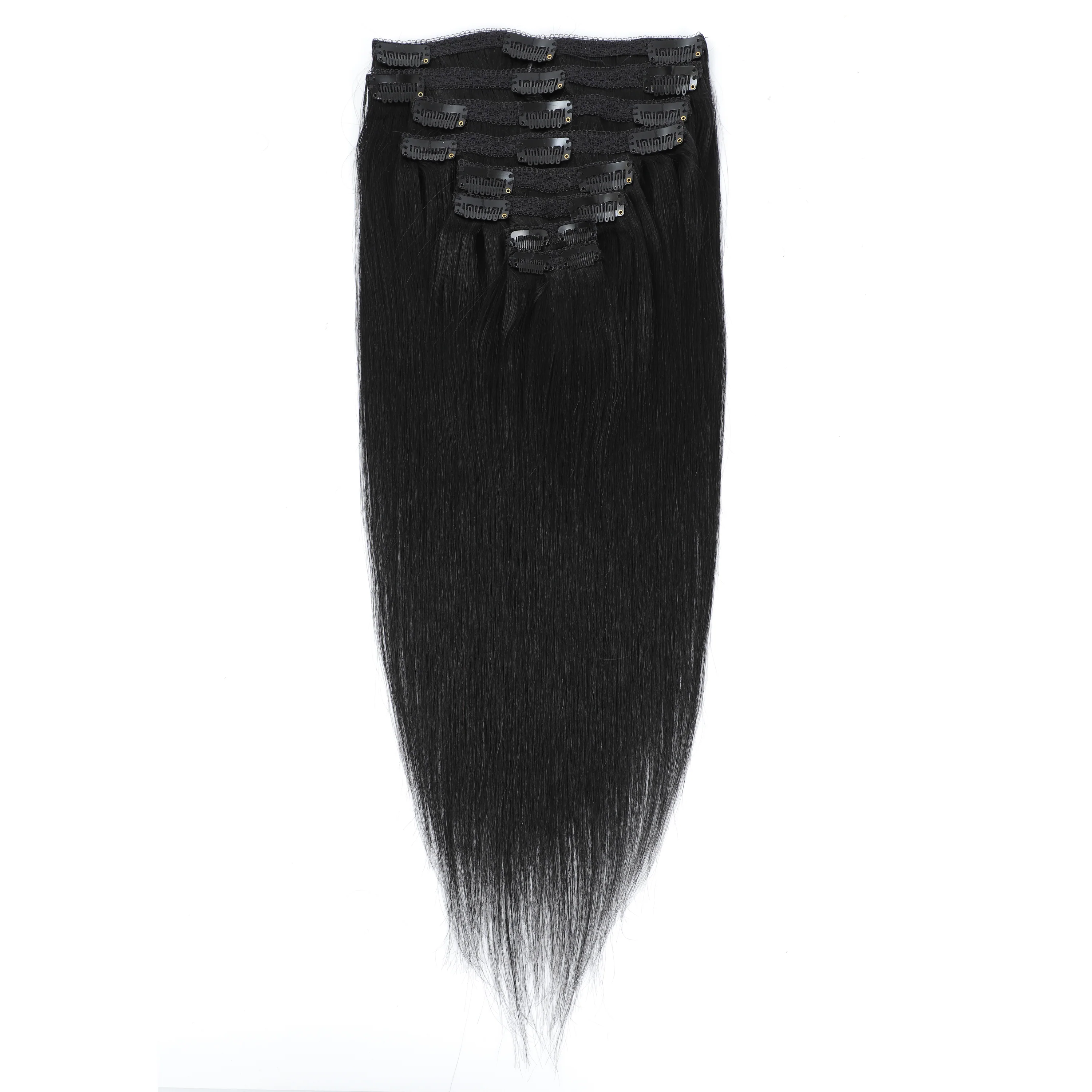 Dressmaker 8-Piece 14" Clip-In Hair Extensions Single Weft Straight - Image 4