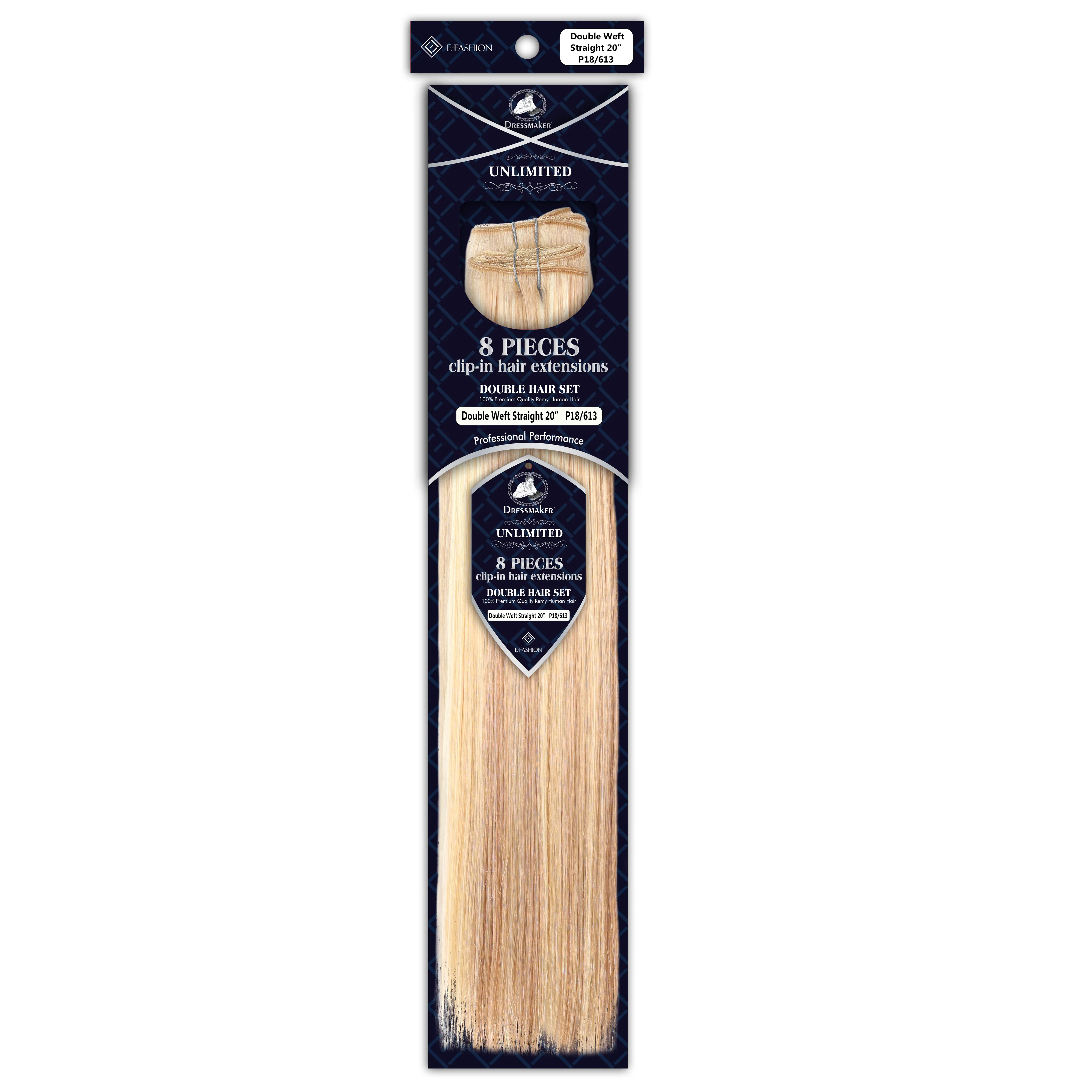 Dressmaker 8-Piece 20" Clip-In Hair Extensions Double Weft Straight - Image 112