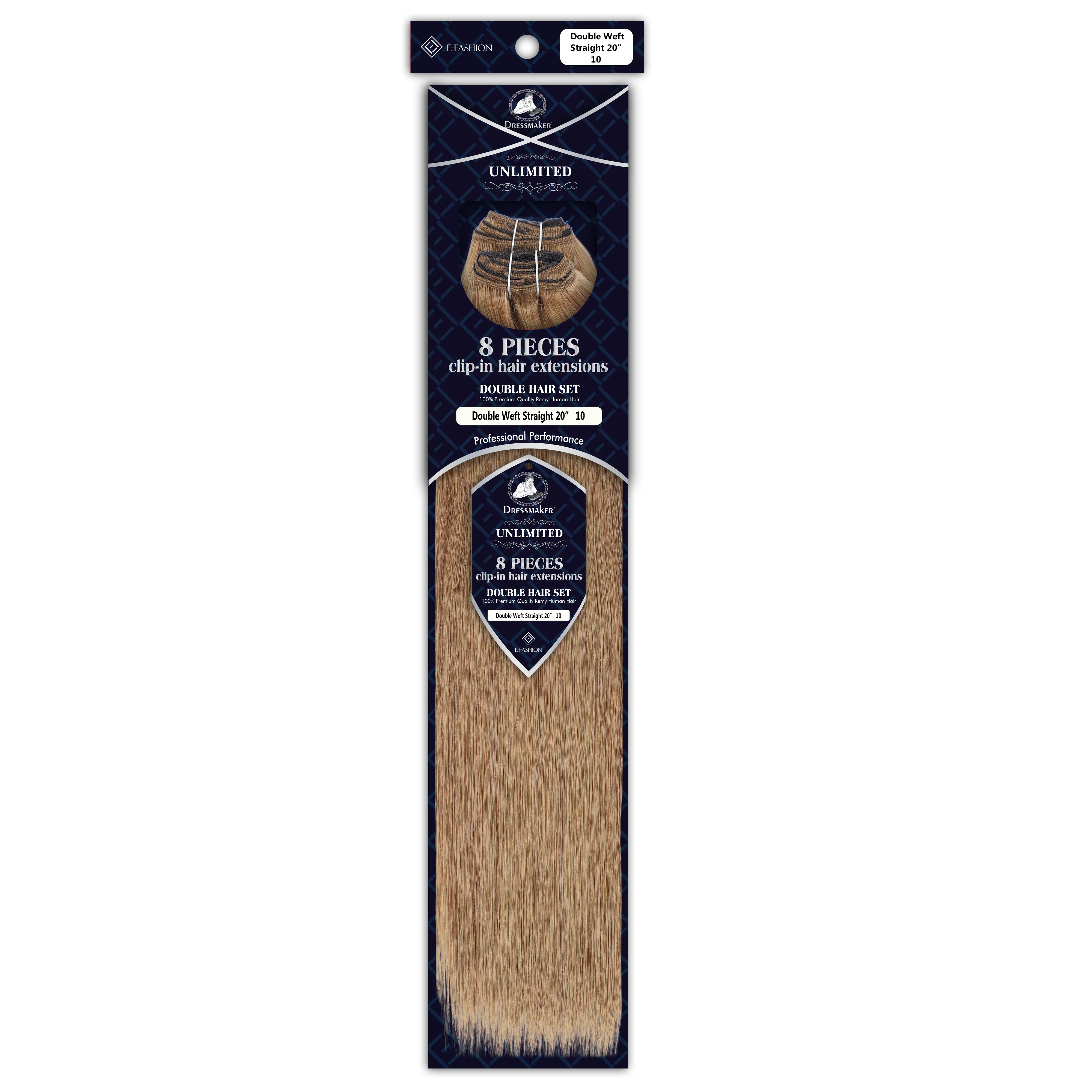 Dressmaker 8-Piece 20" Clip-In Hair Extensions Double Weft Straight - Image 27