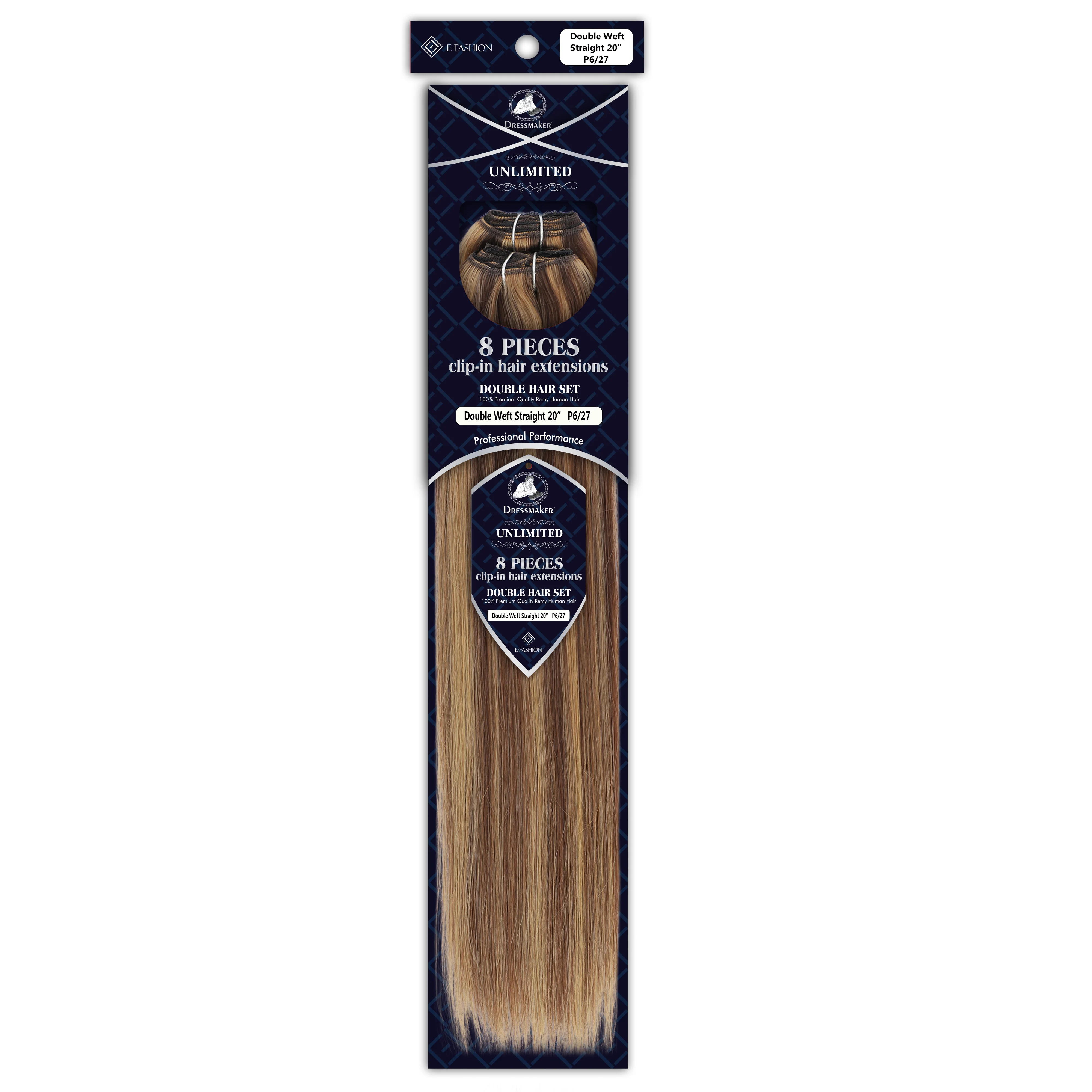 Dressmaker 8-Piece 20" Clip-In Hair Extensions Double Weft Straight - Image 82