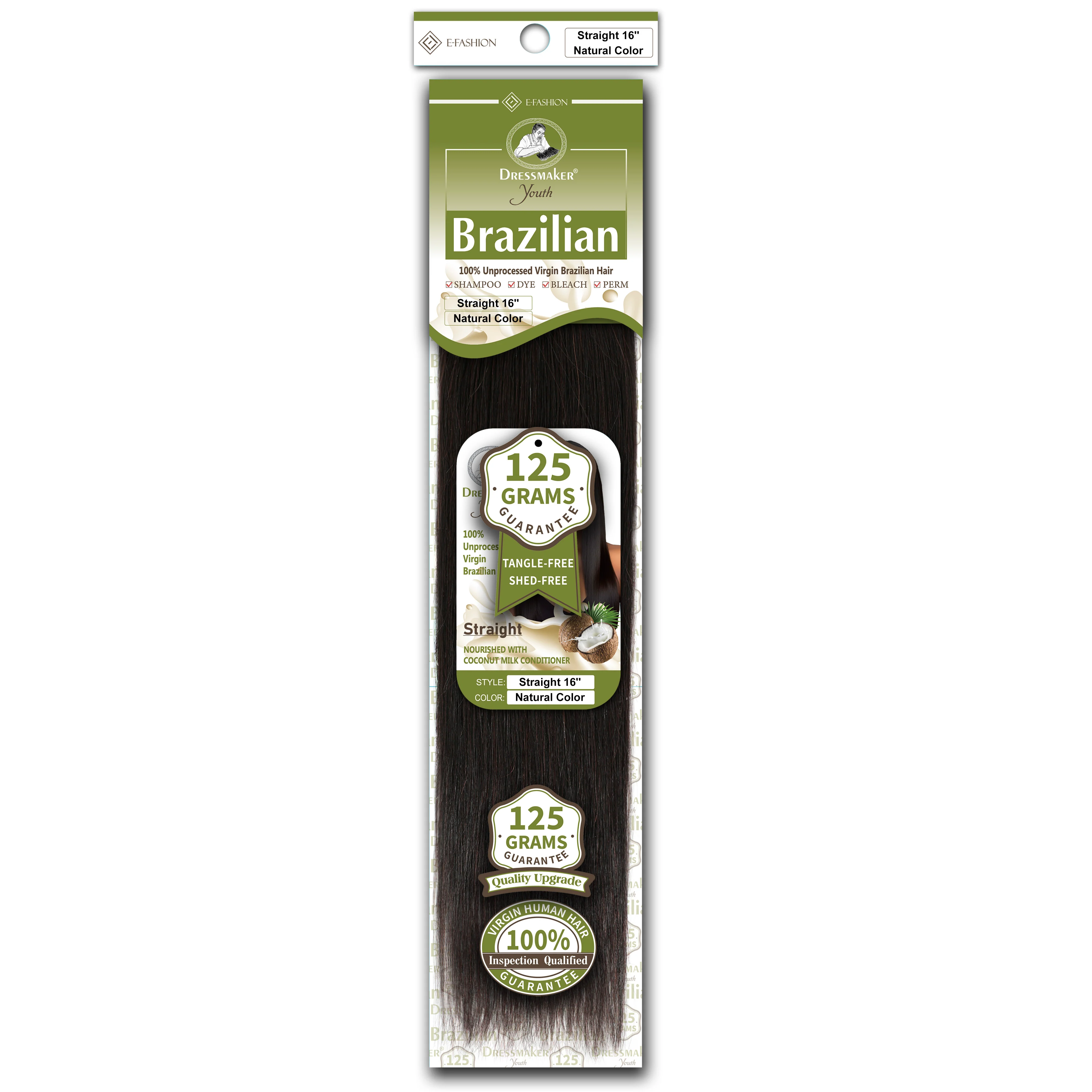 Dressmaker Youth 100% Unprocessed Virgin Brazilian Hair Straight Weave Natural Color - Image 4