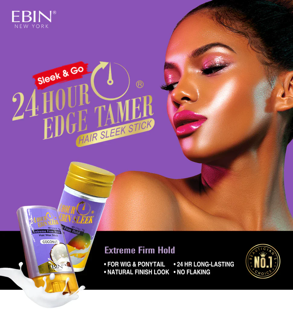 Ebin 24 Hour Edge Tamer Sleek Hair Wax Stick Strawberry - Image 3