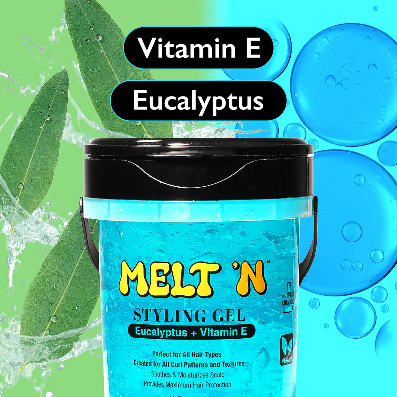 Ebin Melt’N Styling Gel Eucalyptus Oil + Vitamin E 946ml - Image 2