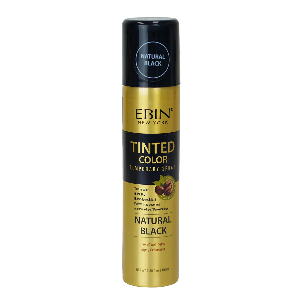Ebin New York Tinted Color Temporary Spray Natural Black 100ml/3.38oz