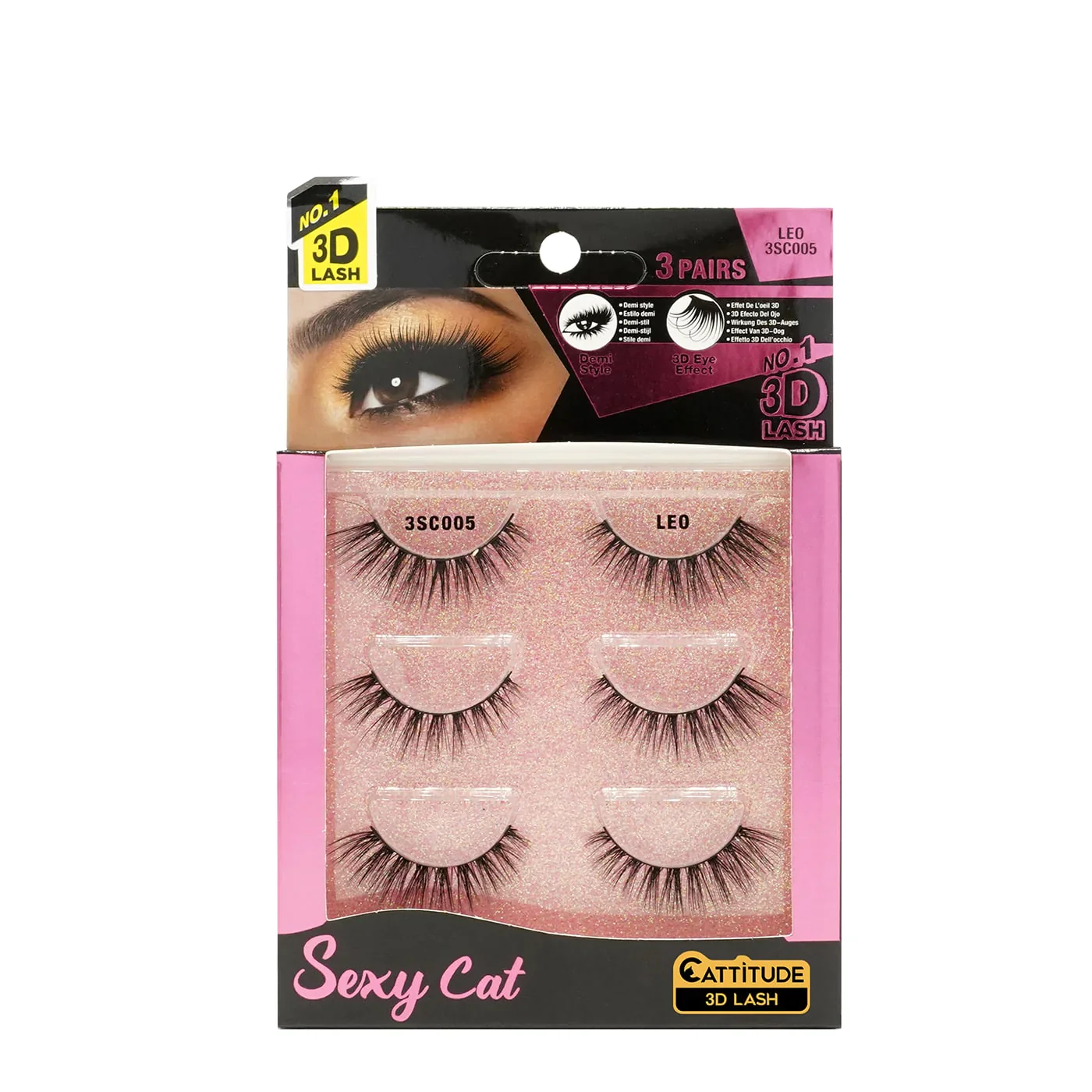 Ebin New York Sexy Cat Lashes 3 Pairs - Image 2
