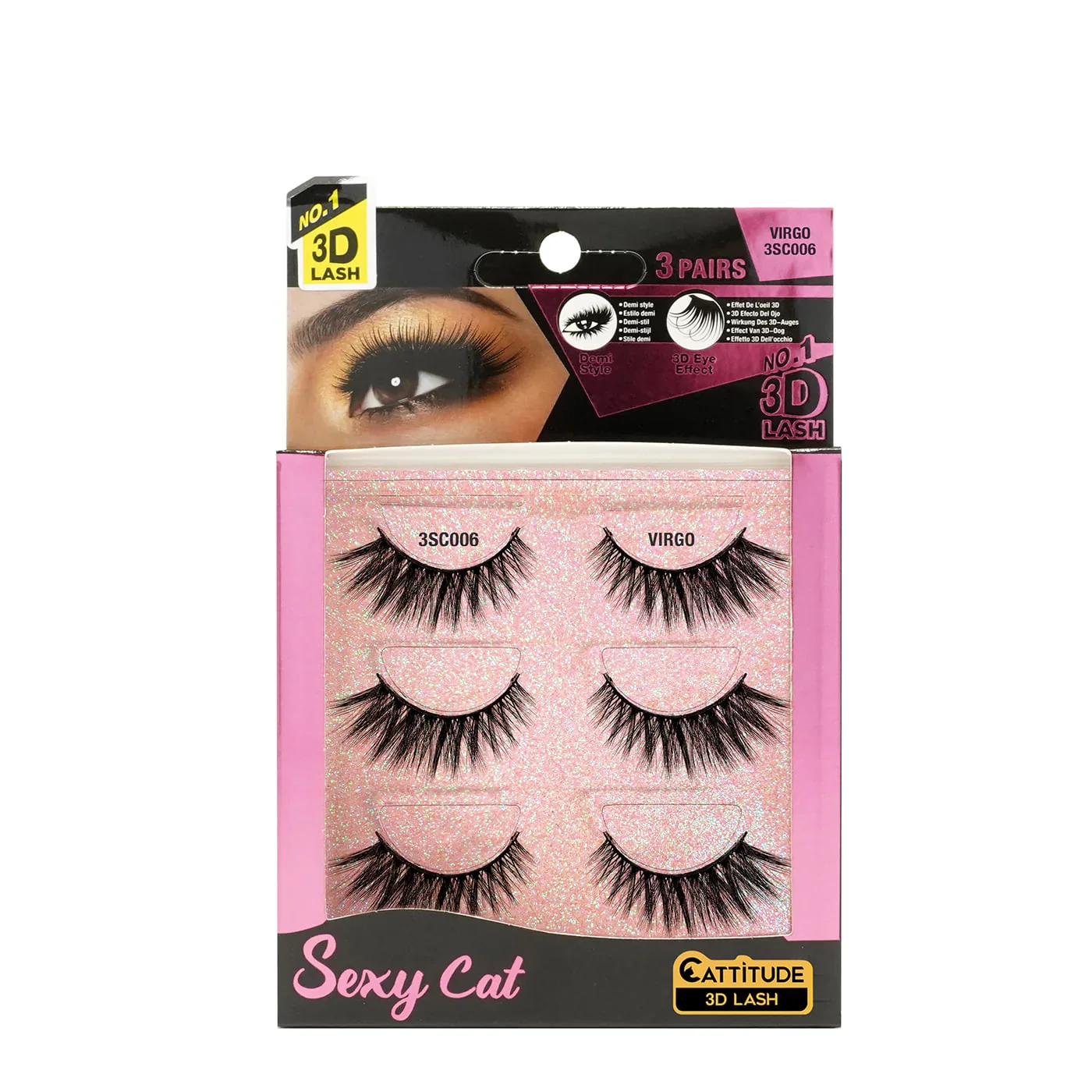 Ebin New York Sexy Cat Lashes 3 Pairs - Image 4