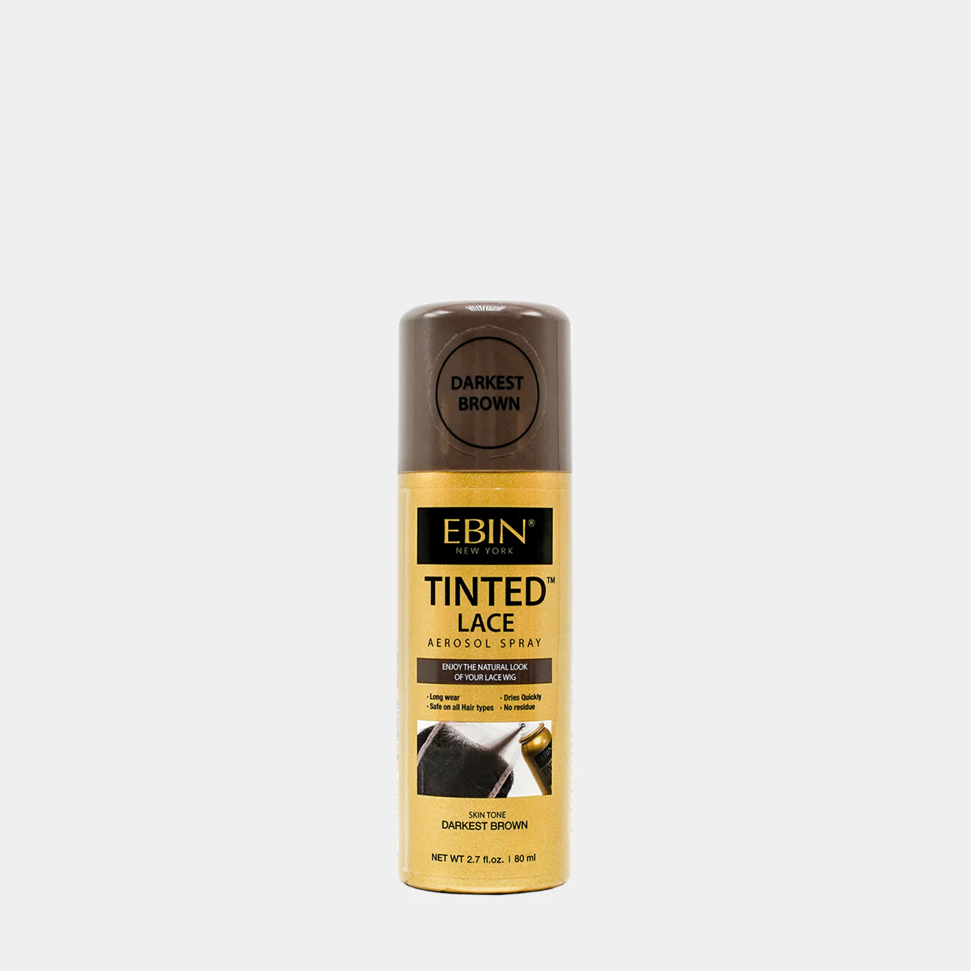 Ebin Tinted Lace Aerosol Spray Darkest Brown 80ml/2.7oz