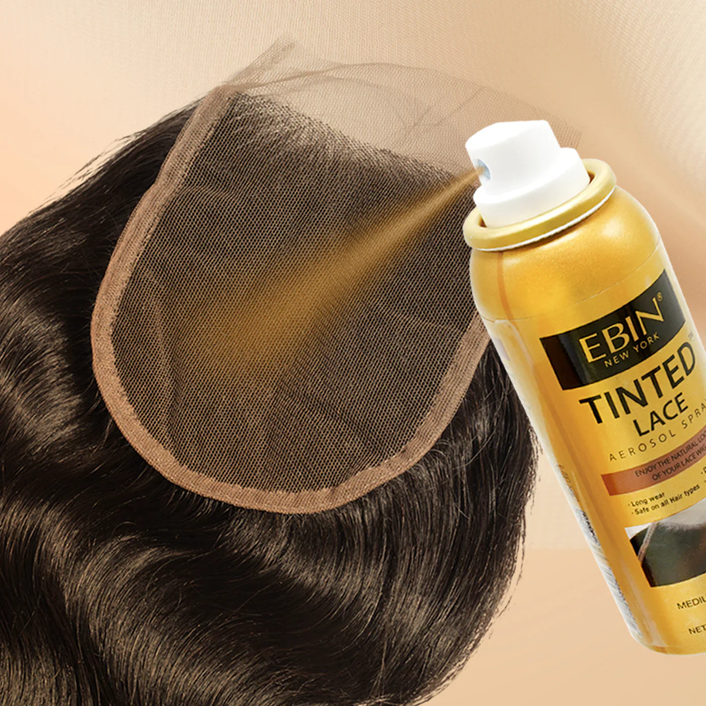 Ebin Tinted Lace Aerosol Spray Darkest Brown 80ml/2.7oz - Image 2
