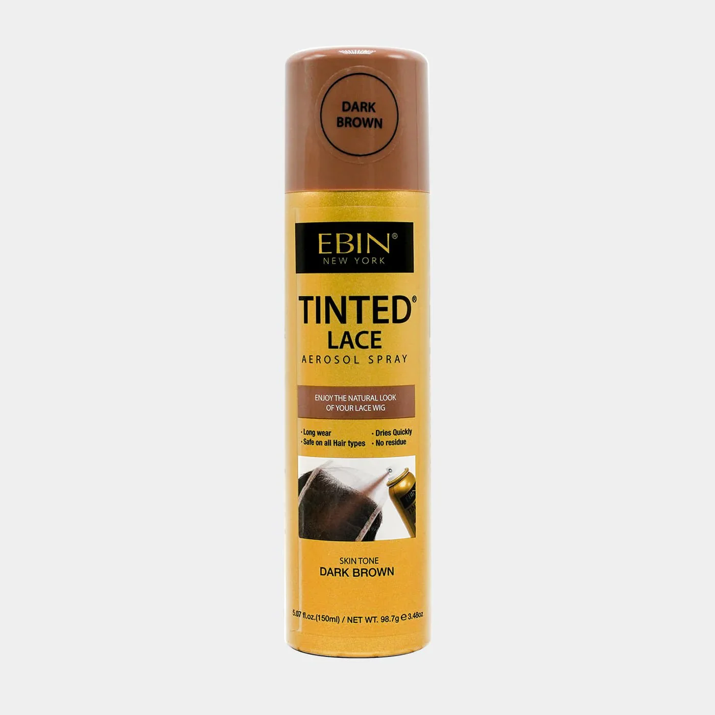 Ebin Tinted Lace Aerosol Spray Darkest Brown 80ml/2.7oz - Image 4