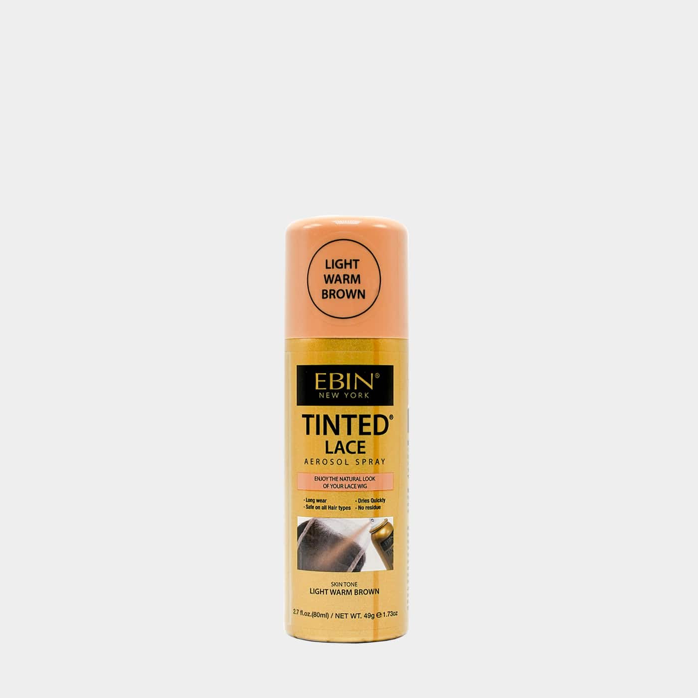 Ebin Tinted Lace Aerosol Spray Light Warm Brown 80ml/2.7oz