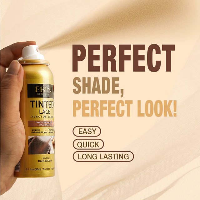 Ebin Tinted Lace Aerosol Spray Medium Dark Brown - Image 2