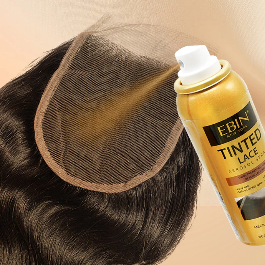Ebin Tinted Lace Aerosol Spray Medium Warm Beige - Image 6