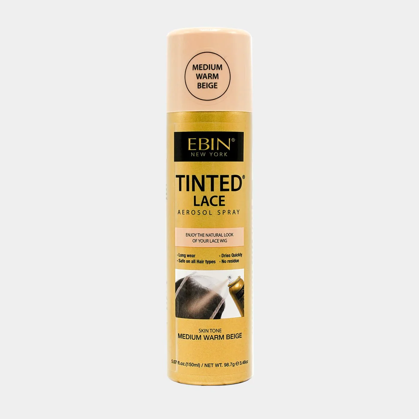 Ebin Tinted Lace Aerosol Spray Medium Warm Beige - Image 7
