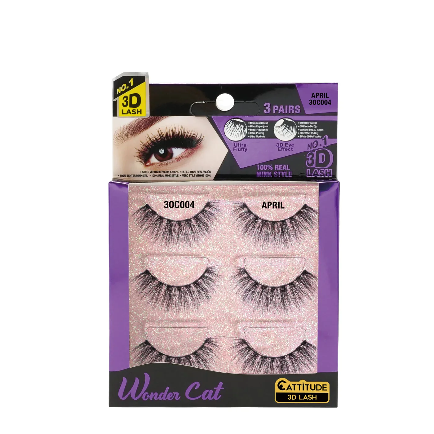 Ebin New York Wonder Cat Faux Mink 3D Lashes 3 Pairs - Image 5