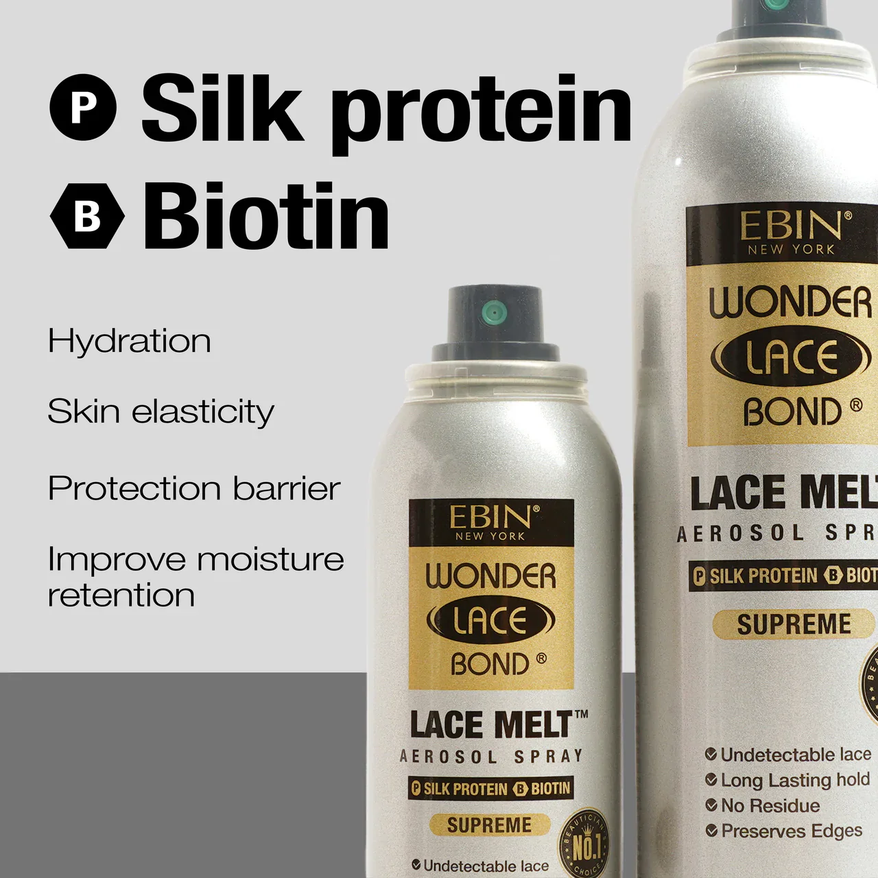 Ebin Wonder Lace Bond Lace Melt Aerosol Spray Silk Protein 180ml - Image 5