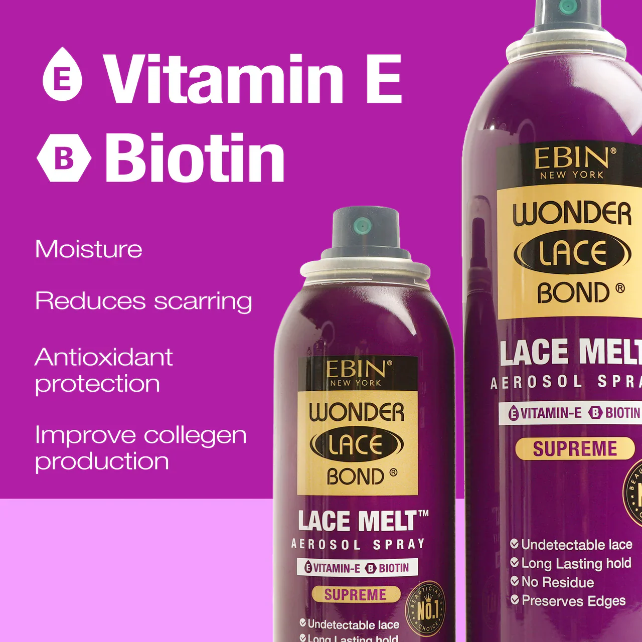Ebin Wonder Lace Bond Lace Melt Aerosol Spray Vitamin E 80ml - Image 6