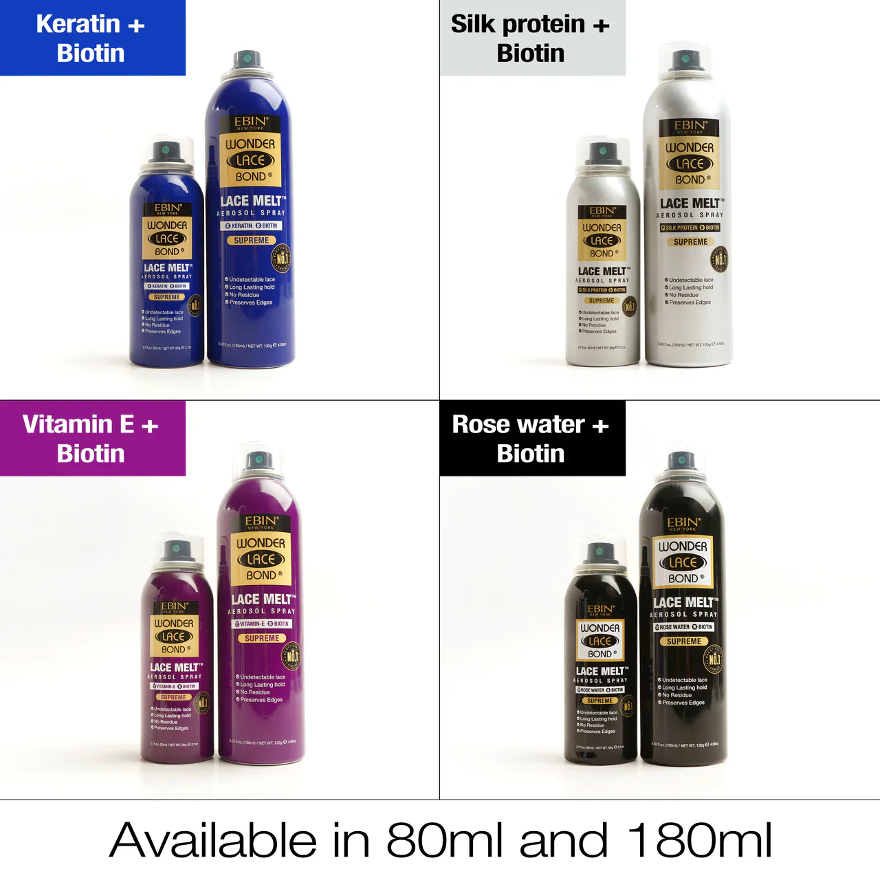 Ebin Wonder Lace Bond Lace Melt Aerosol Spray Vitamin E 80ml - Image 8