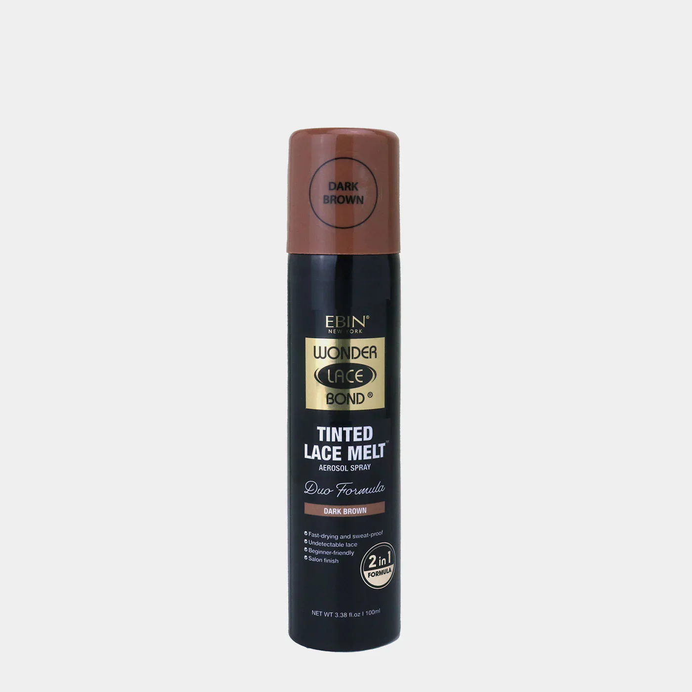 Ebin Wonder Lace Bond Tinted Lace Melt Aerosol Spray Dark Brown 100ml/3.38oz