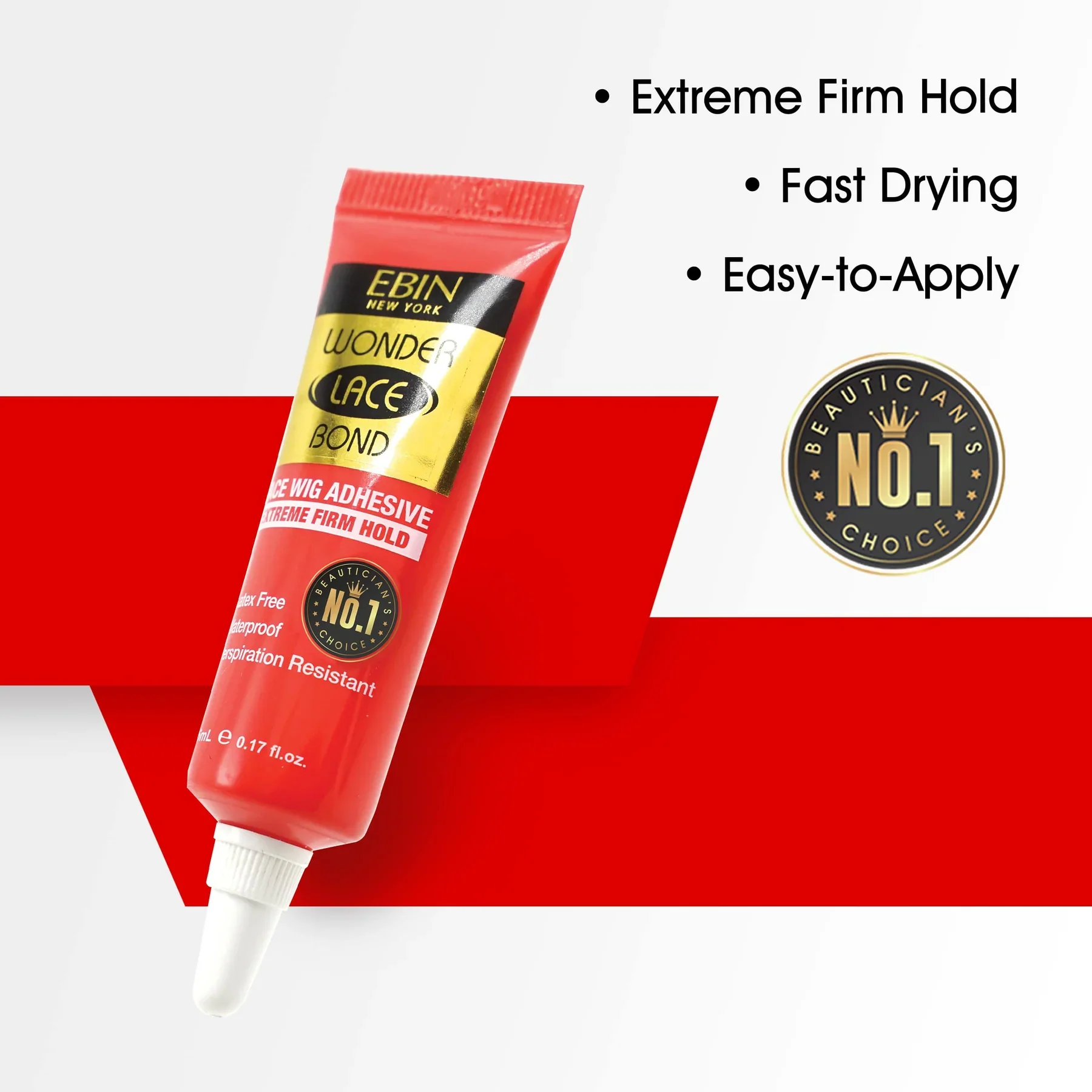 Ebin Wonder Lace Bond Tube Active [Red] 7ml - Image 2