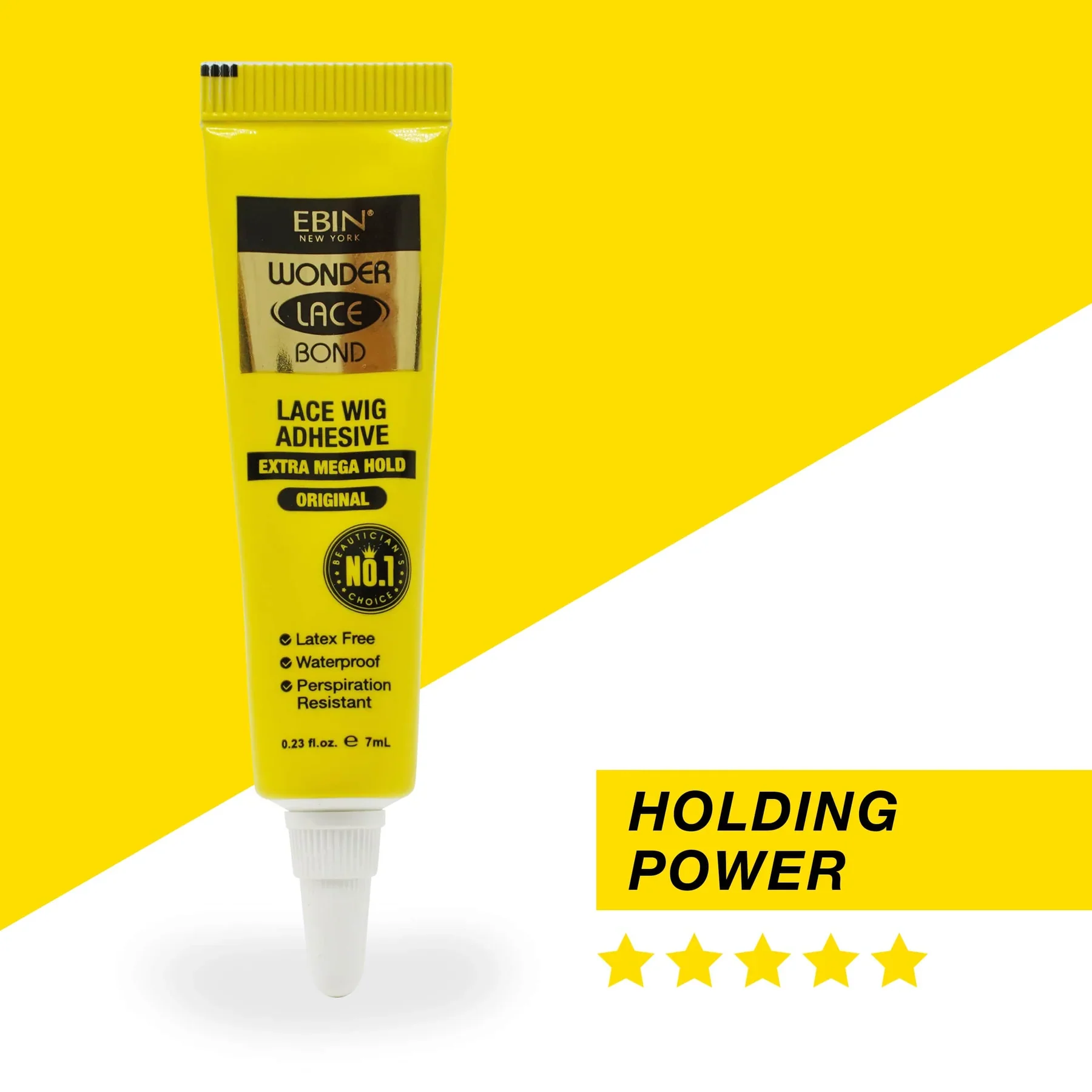 Ebin Wonder Lace Bond Tube Original [Yellow] 7ml - Image 2