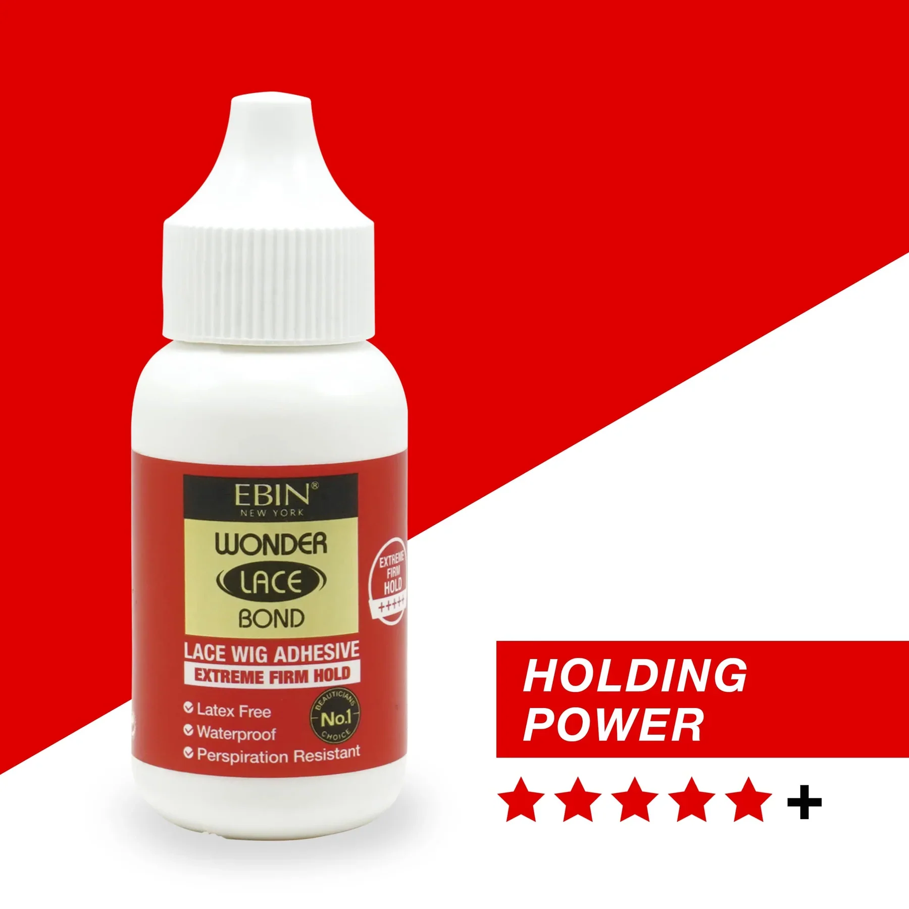 Ebin Wonder Lace Bond Waterproof Adhesive Extreme Firm Hold [Red] 34ml - Image 2