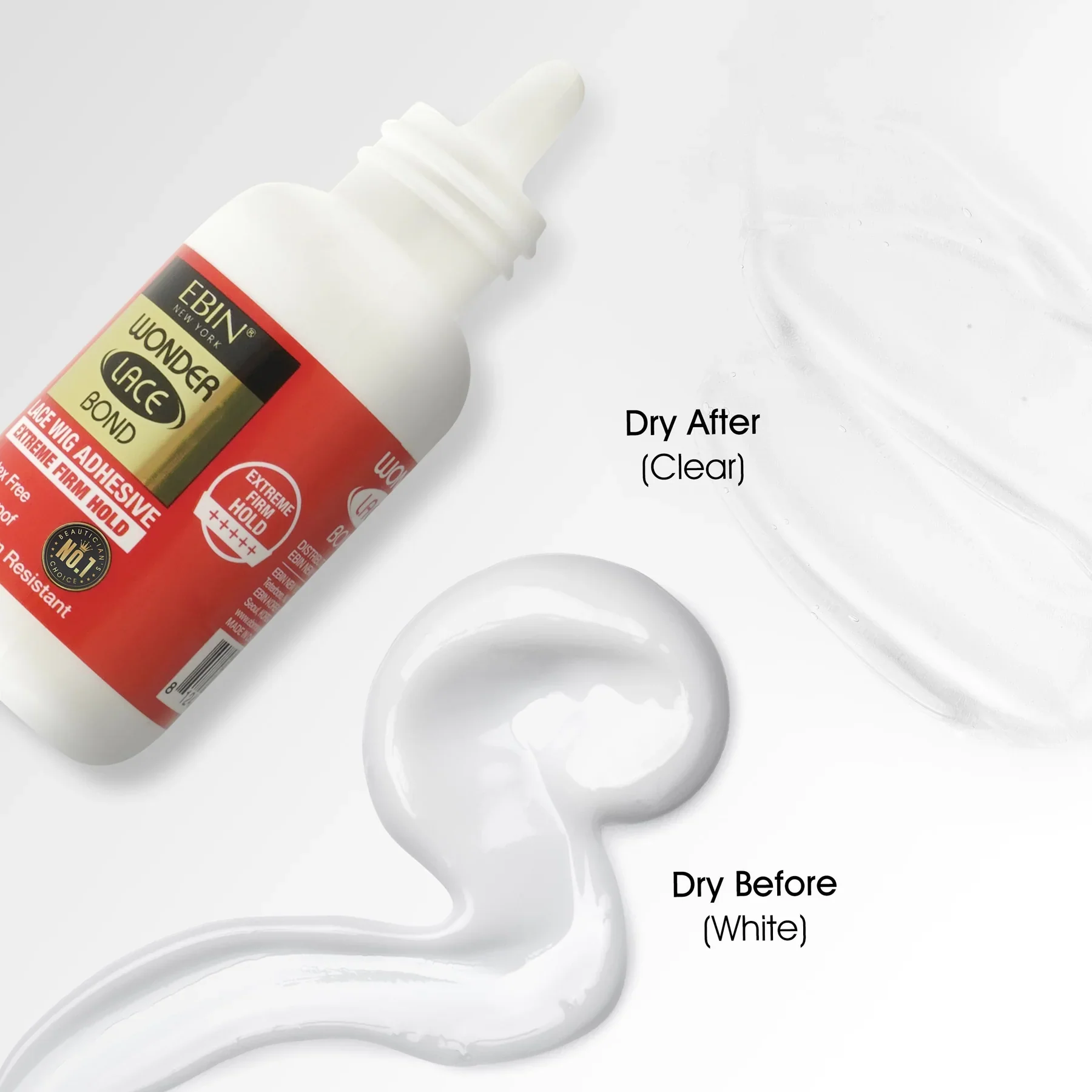 Ebin Wonder Lace Bond Waterproof Adhesive Extreme Firm Hold [Red] 34ml - Image 4
