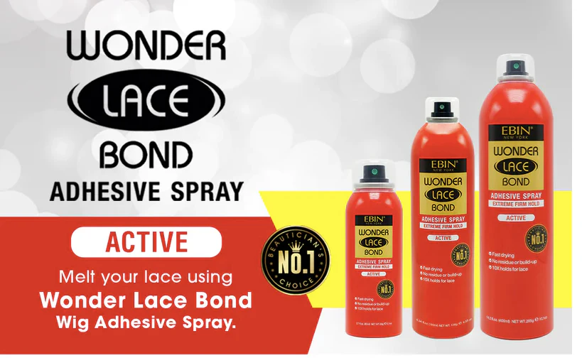 Ebin Wonder Lace Bond Wig Adhesive Spray Extreme Firm Hold 180ml - Image 5