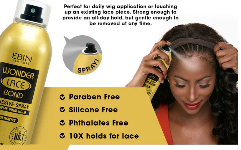 Ebin Wonder Lace Bond Wig Adhesive Spray Sensitive 80ml - Image 4