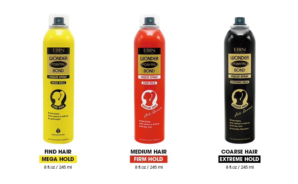 Ebin Wonder Ponytail Bond Freeze Spray – Firm Hold 245ml - Image 5
