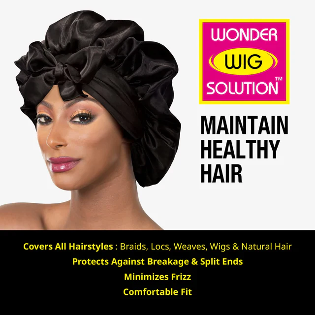 Ebin Wonder Wig Tie Up Bonnet Black - Image 4