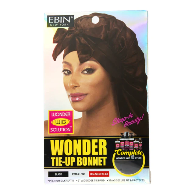 Ebin Wonder Wig Tie Up Bonnet Black - Image 8