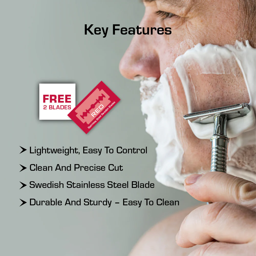 Red By Kiss Classic Shaver with 2pcs Blades - Image 2