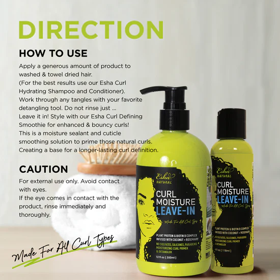 Esha Natural Curl Moisture Leave-In- Conditioner 350ml - Image 5