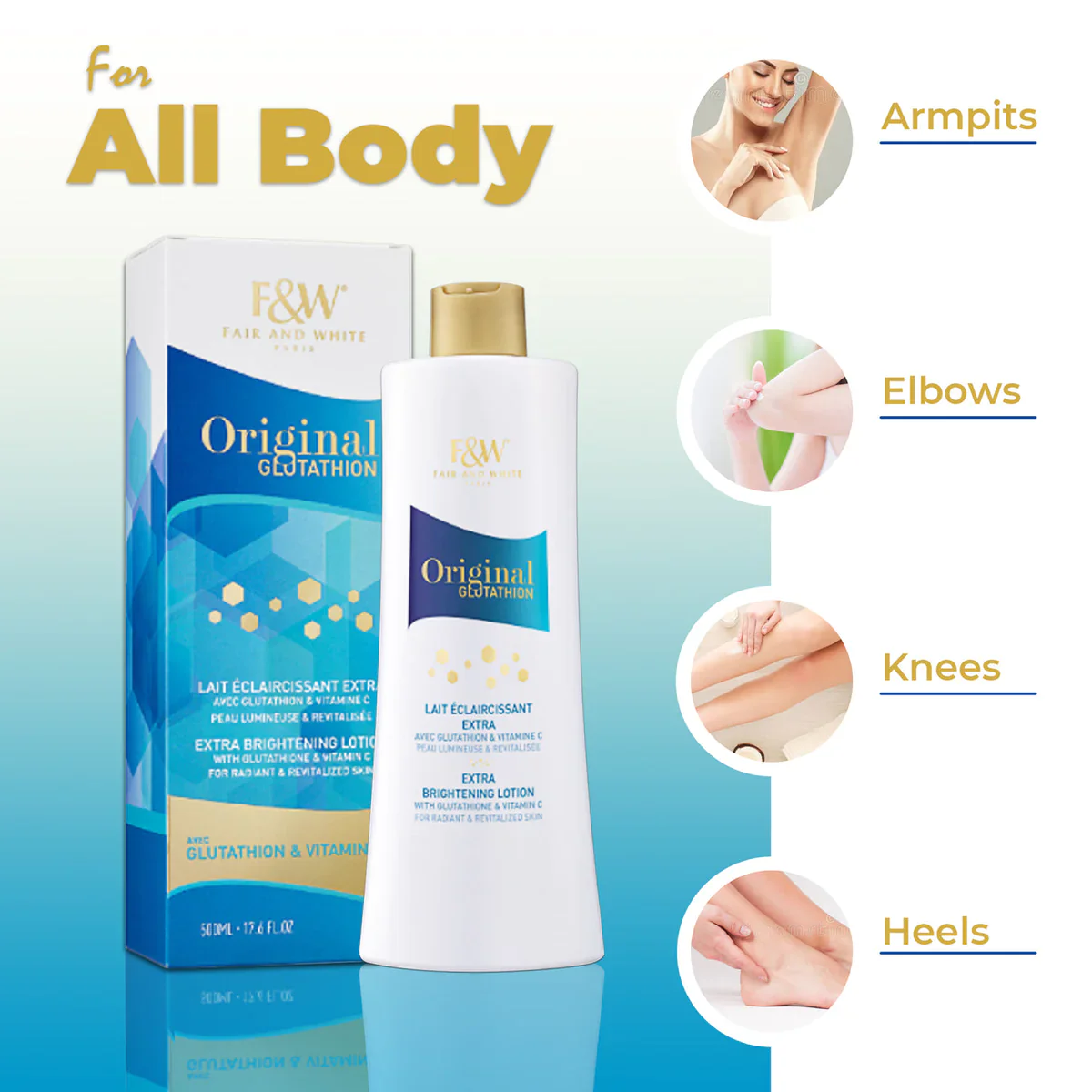 Fair & White Glutathion Maxi Tone Extra Brightening Lotion 350ml - Image 5