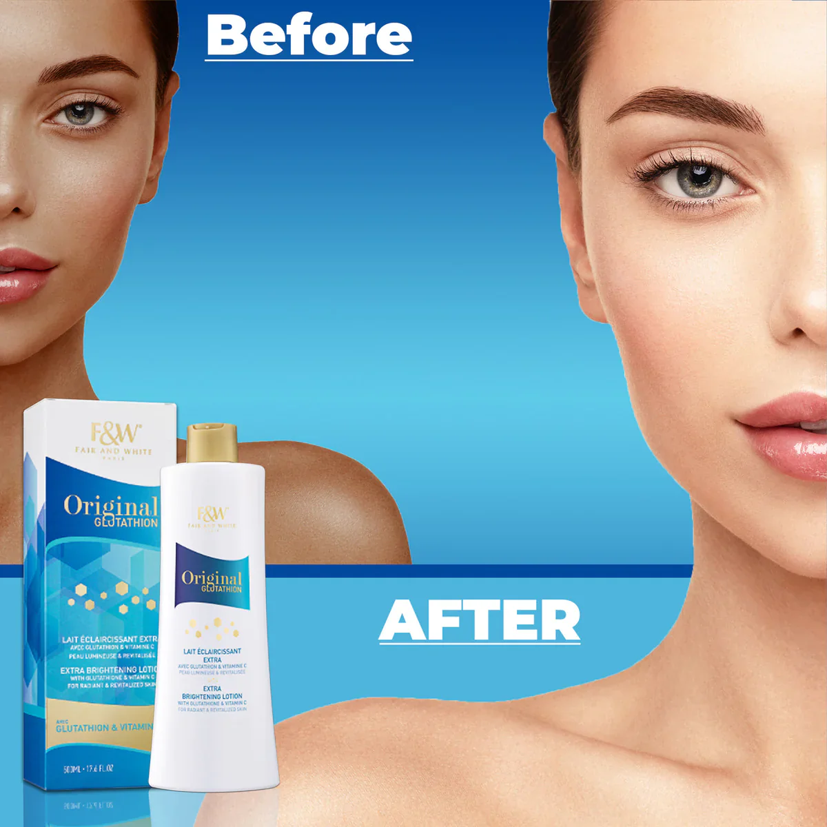 Fair & White Original Glutathion Brightening Body Lotion 500ml - Image 4