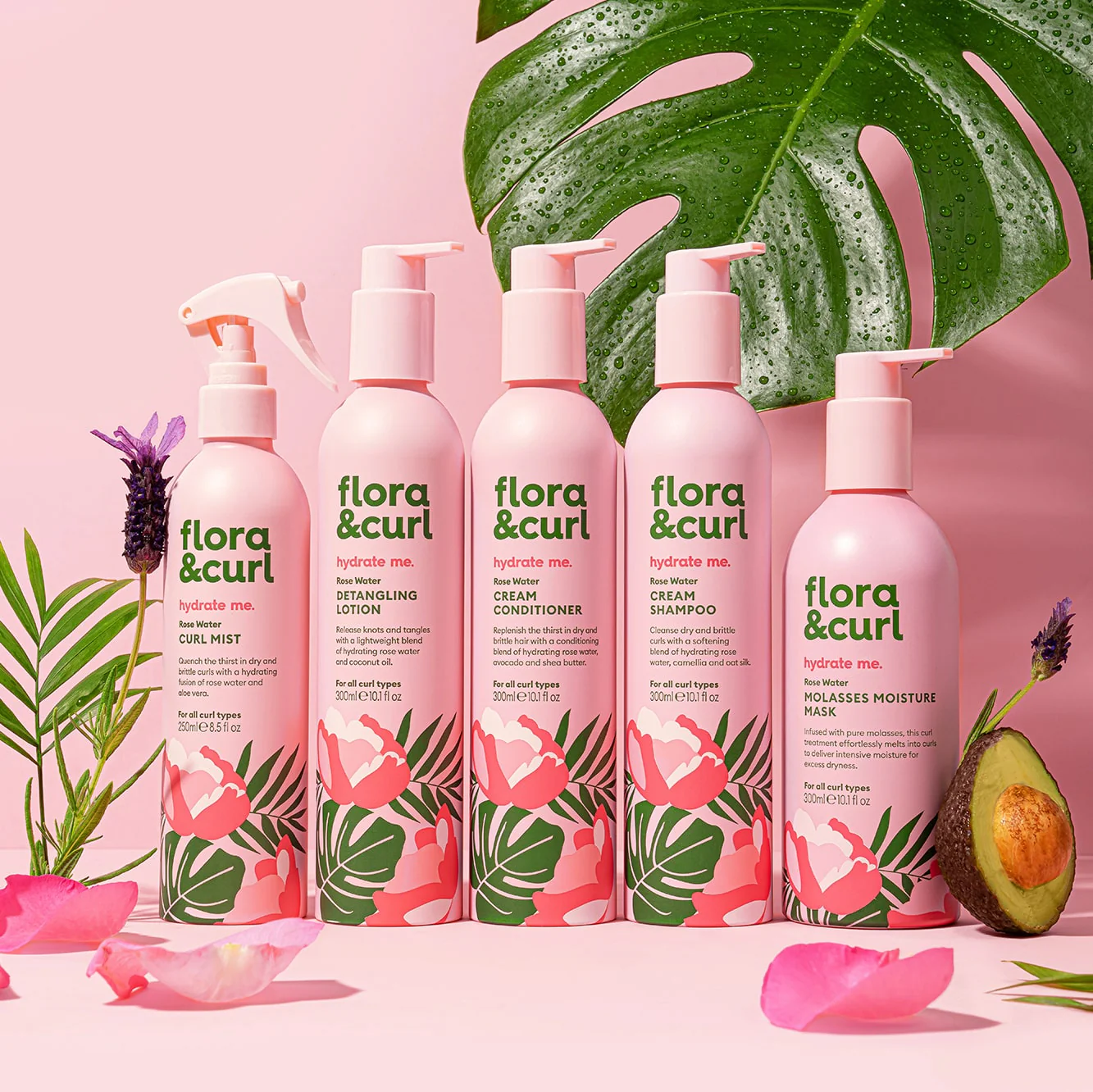 FLORA & CURL Rose Water Cream Conditioner 300ml - Image 3