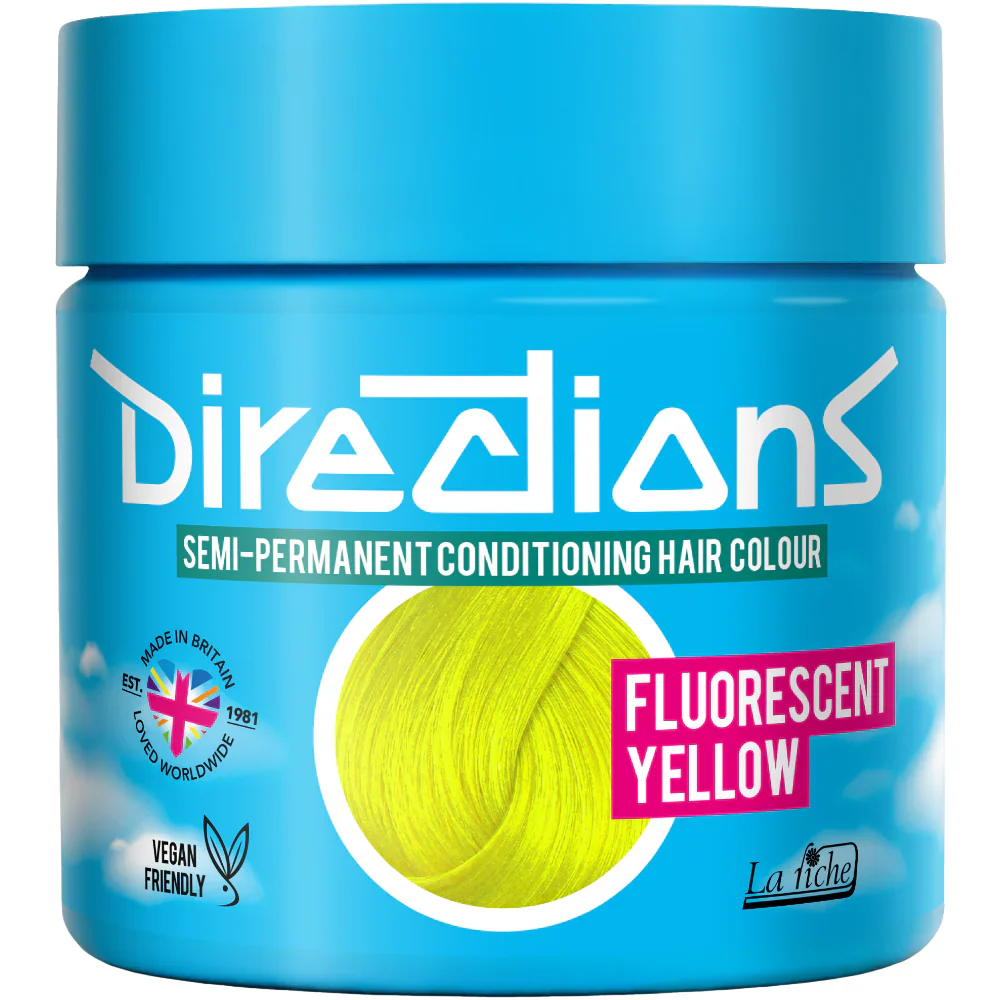 DIRECTIONS Fluorescent Yellow Semi-permanent hair colour 100ml