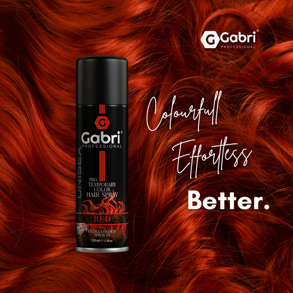 Gabri Professional  Pro Temporary Hair Colour Shimmer Spray Red 150ml - Image 3