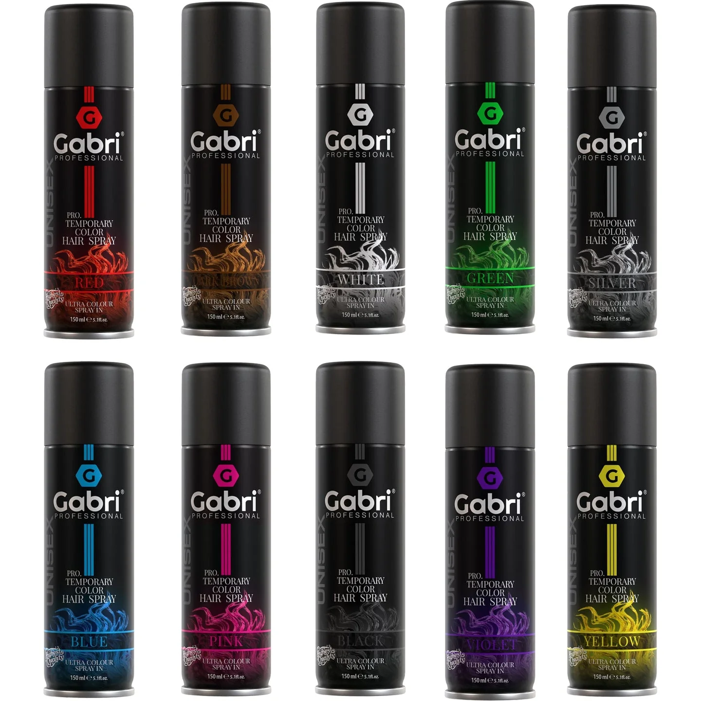 Gabri Professional  Pro Temporary Hair Colour Shimmer Spray White 150ml - Image 6