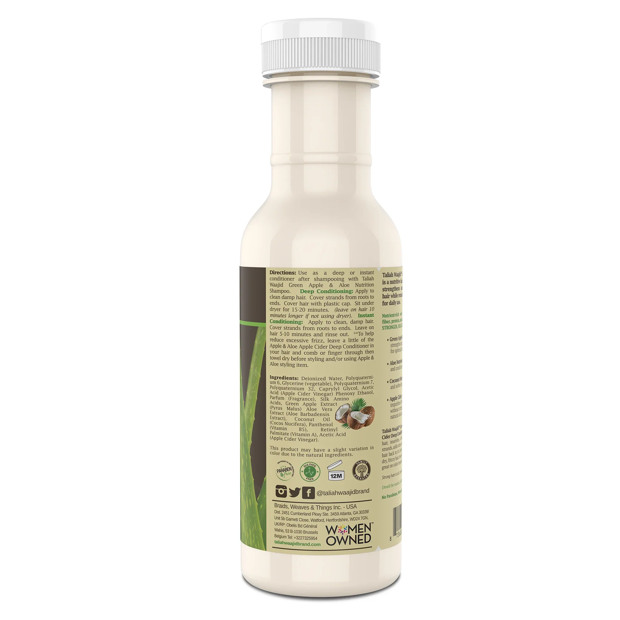 Taliah Waajid Green Apple & Aloe Nutrition Apple Cider Deep Conditioner 355ml - Image 3