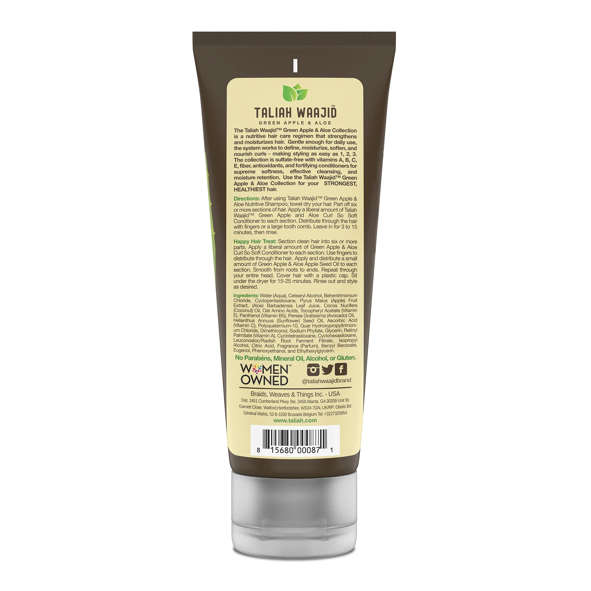 Taliah Waajid Green Apple & Aloe Nutrition Curl So Soft Conditioner 296ml - Image 2