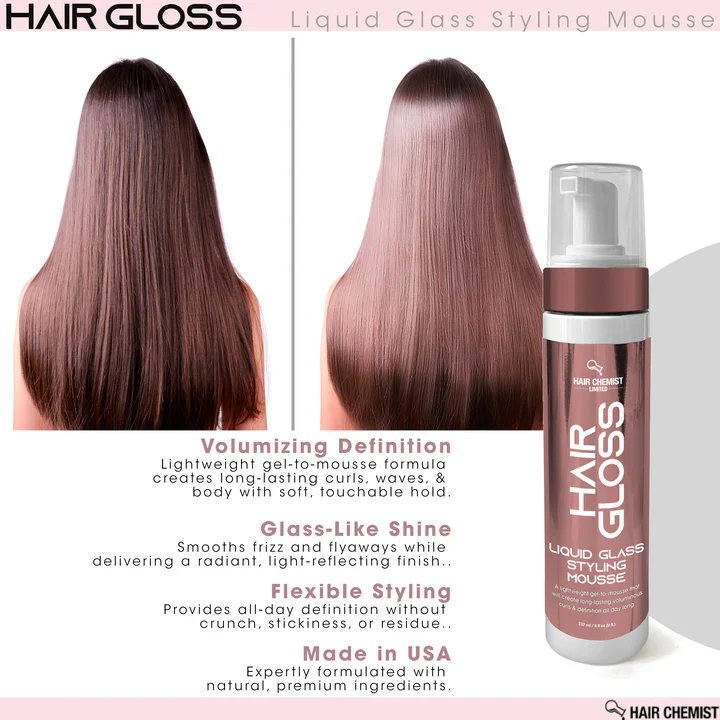 Hair Chemist Hair Gloss Liquid Glass Styling Mousse 237ml/8oz - Image 3