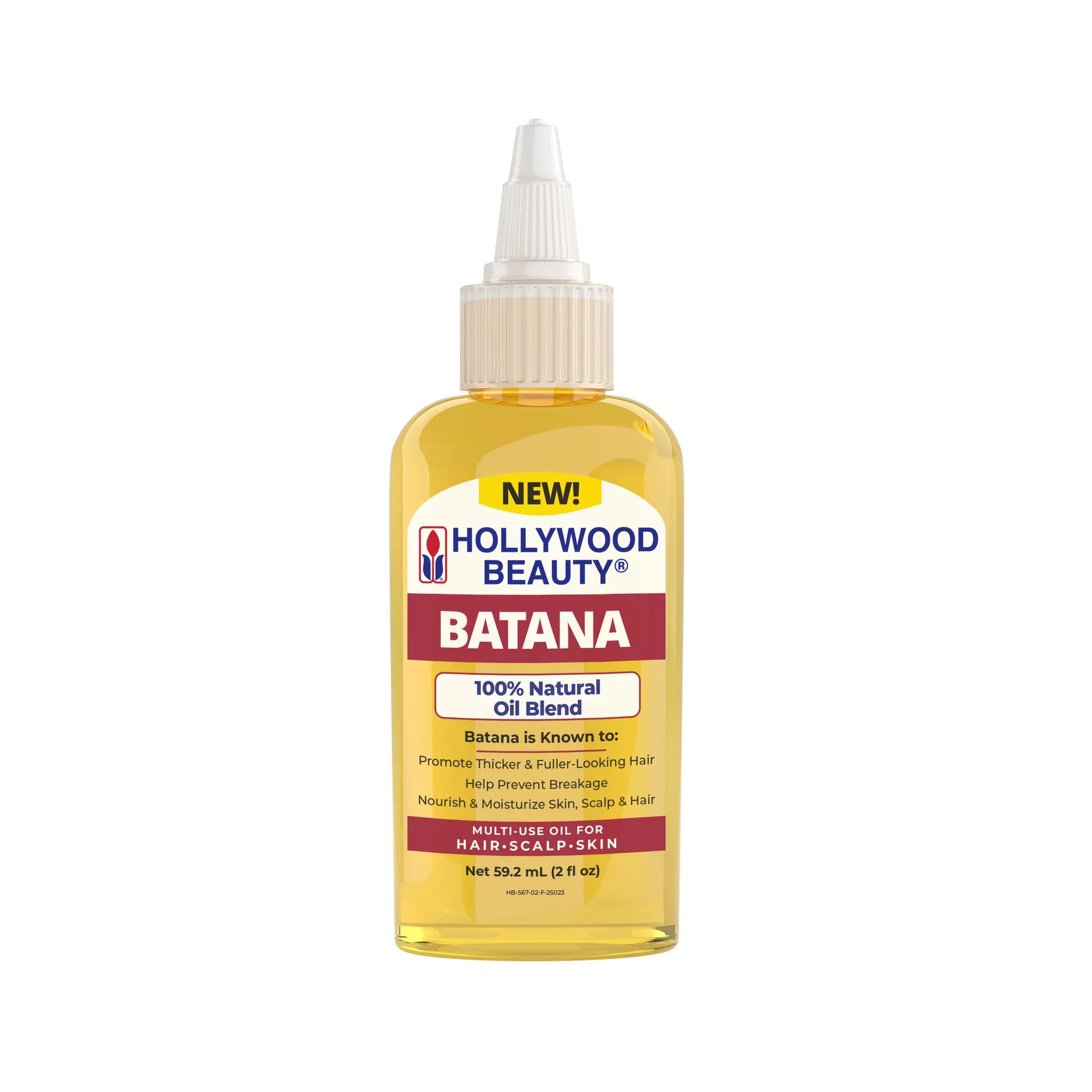 HollyWood Beauty Batana 100% Natural Oil Blend For Hair, Scalp, Skin, And Nails 59.2ml /2oz