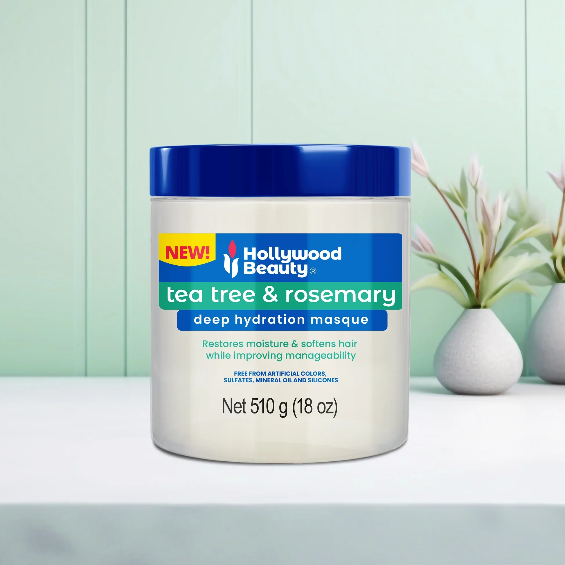 Hollywood Beauty Tea Tree & Rosemary Deep Hydration Masque 510g - Image 2