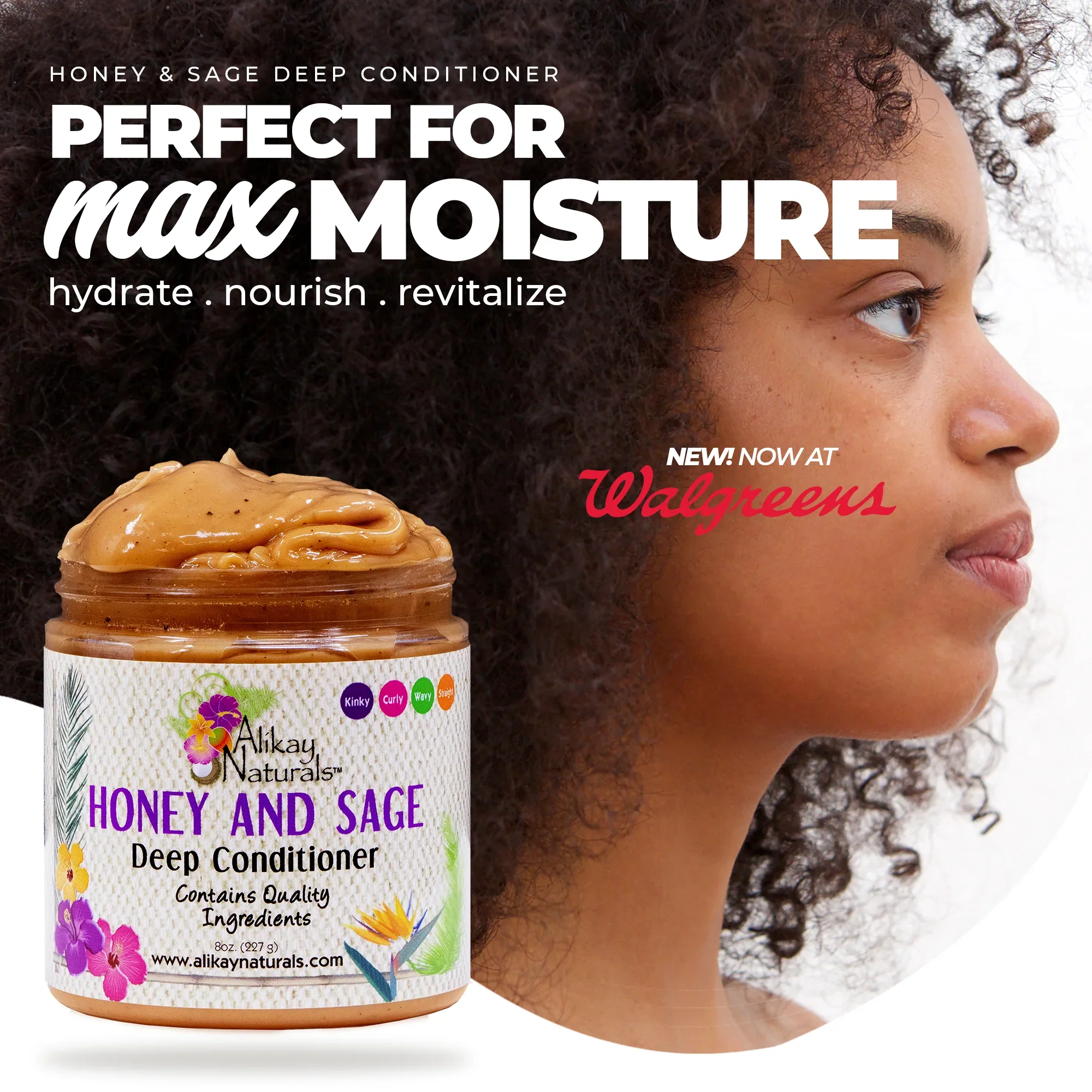 Alikay Naturals Honey & Sage Deep Conditioner 236ml/8oz - Image 4