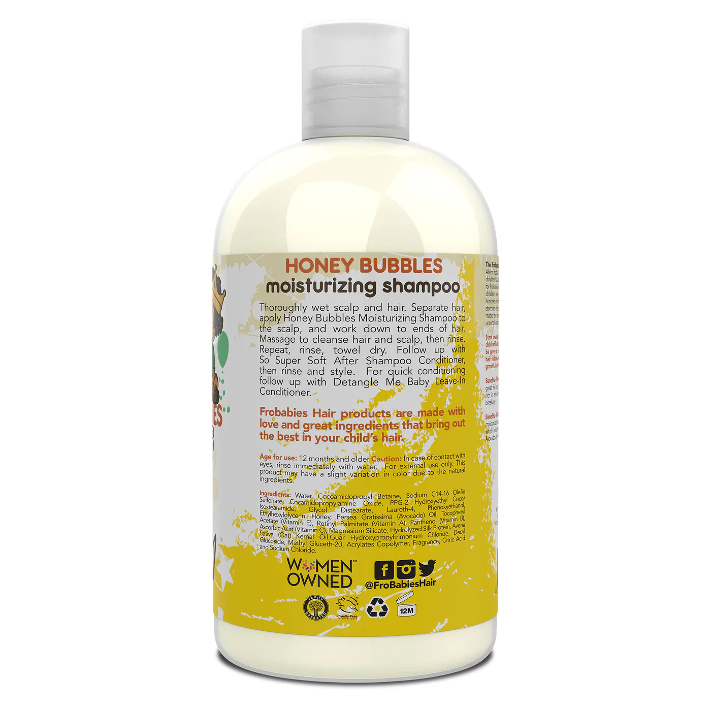 Frobabies Hair Kids Honey Bubbles Moisturizing Shampoo 12oz - Image 2