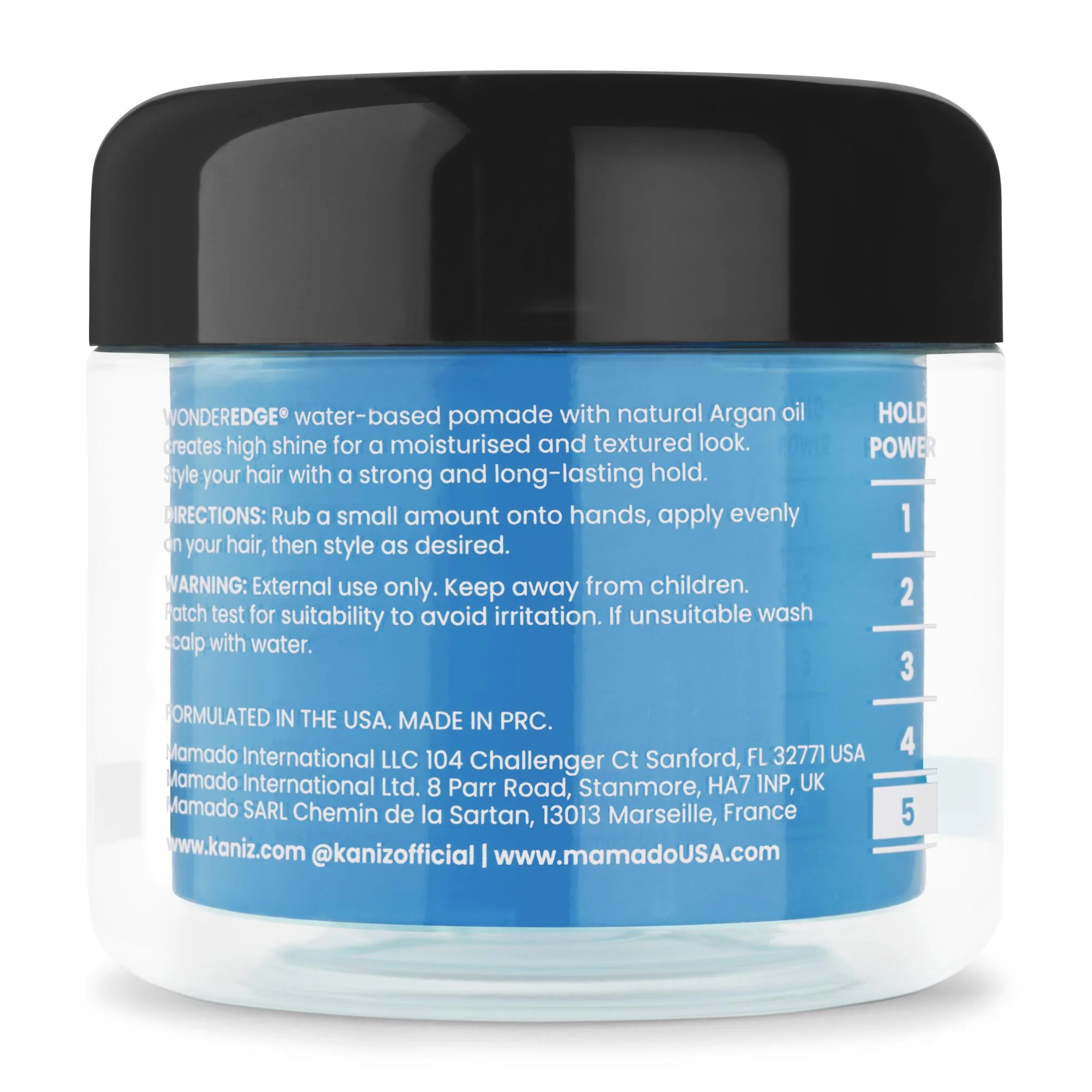 KANIZ WONDER EDGE SWEET PEACH SCENT STRONG HOLD WATER BASED POMADE 120ML - Image 2