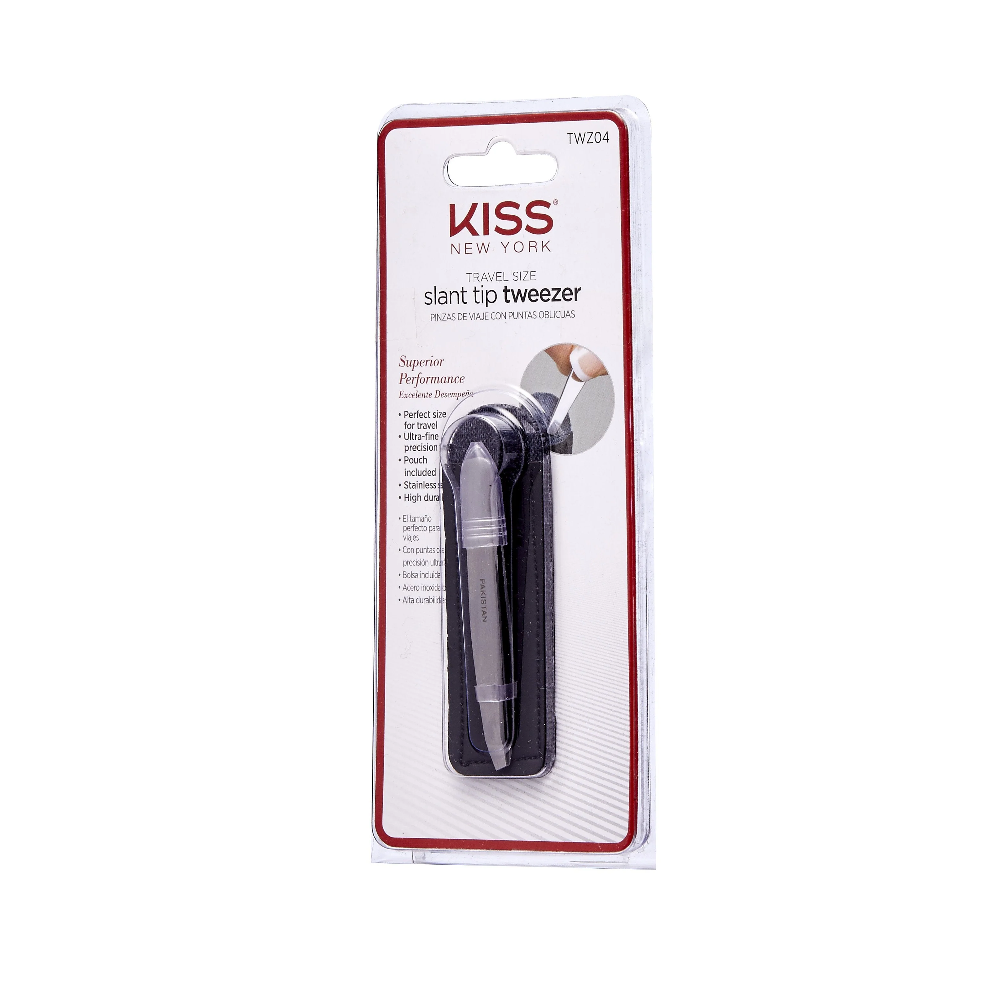 KISS NEW YORK Travel Size Slant Tip Tweezer with Pouch - Image 3