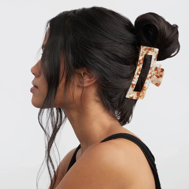 Kitsch Eco-Friendly Jumbo Open Shape Claw Clip - Brown - Image 6