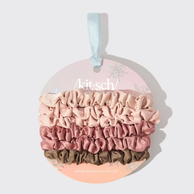 KitschHoliday Ultra Petite Scrunchies 6 Pc Set - Terracotta - Image 3